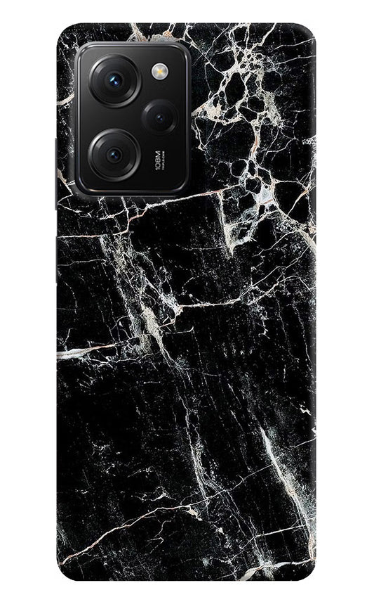 Black Marble Texture Poco X5 Pro 5G Hard Case Back Cover by Casekaro