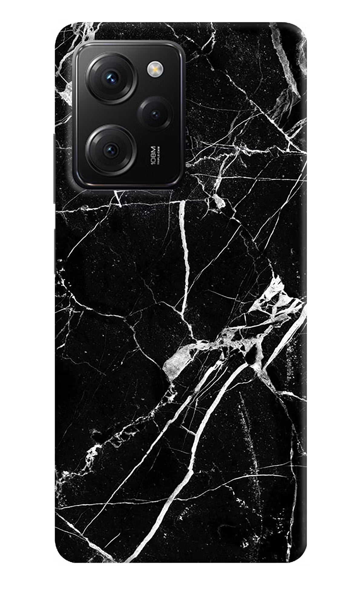 Black Marble Pattern Poco X5 Pro 5G Hard Case Back Cover by Casekaro