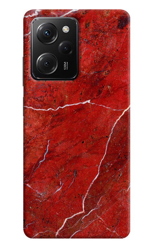 Red Marble Design Poco X5 Pro 5G Hard Case Back Cover by Casekaro
