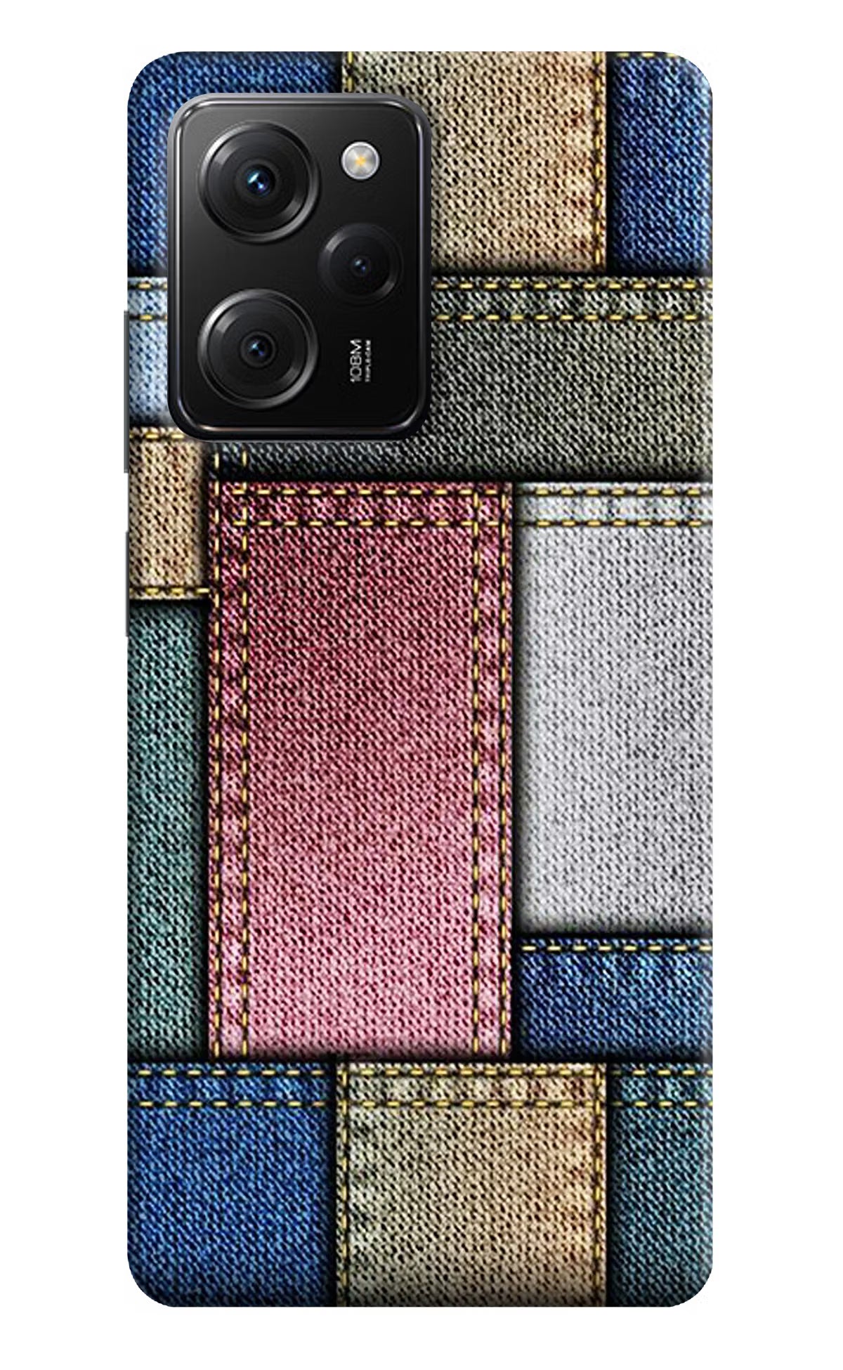 Multicolor Jeans Poco X5 Pro 5G Hard Case Back Cover by Casekaro