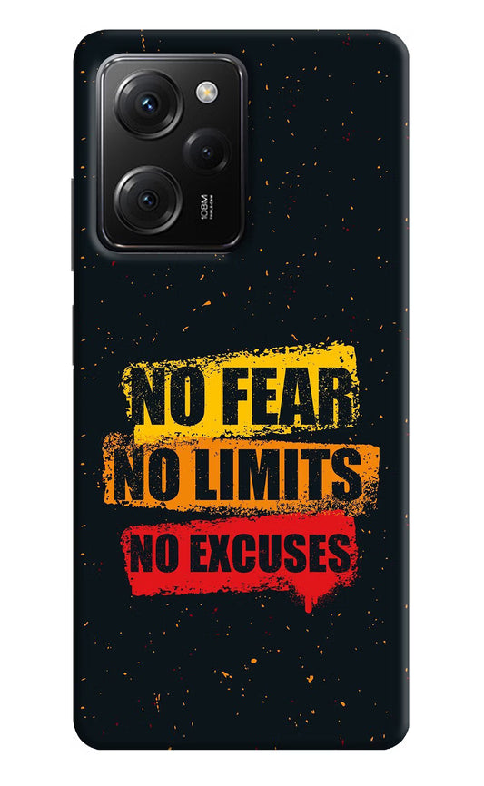 No Fear No Limits No Excuse Poco X5 Pro 5G Hard Case Back Cover by Casekaro
