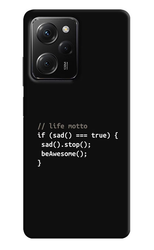 Life Motto Code Poco X5 Pro 5G Hard Case Back Cover by Casekaro