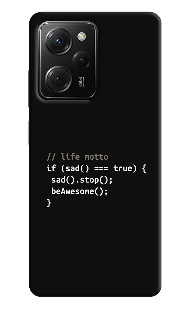 Life Motto Code Poco X5 Pro 5G Hard Case Back Cover by Casekaro