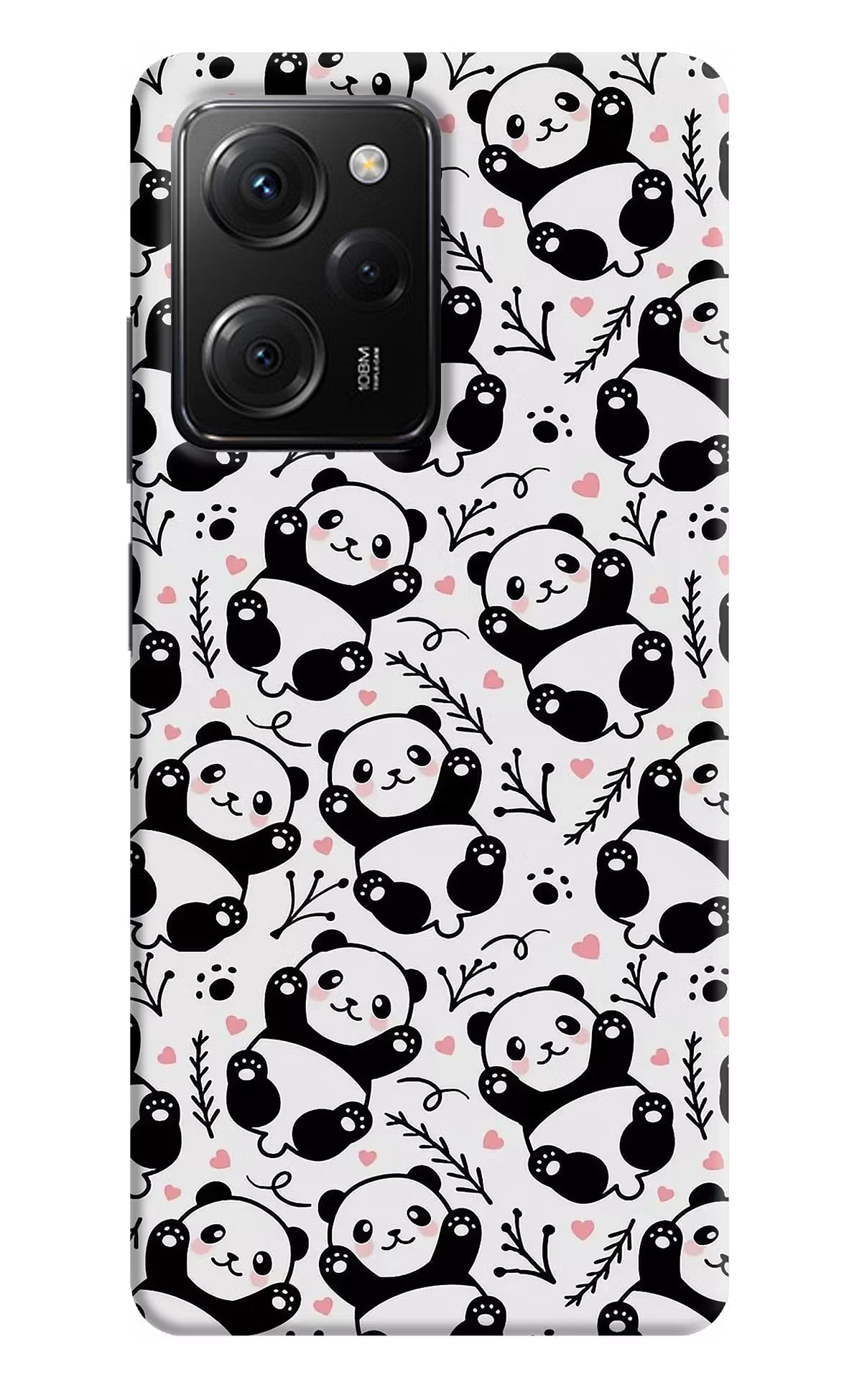 Cute Panda Poco X5 Pro 5G Hard Case Back Cover by Casekaro