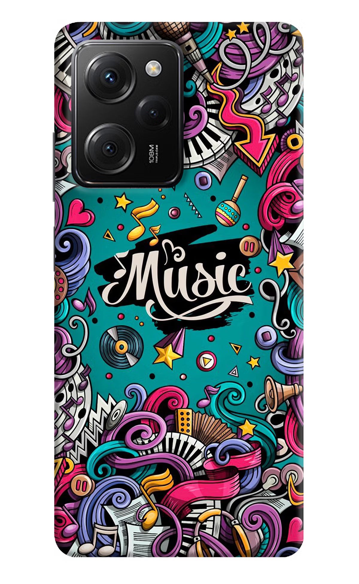 Music Graffiti Poco X5 Pro 5G Hard Case Back Cover by Casekaro