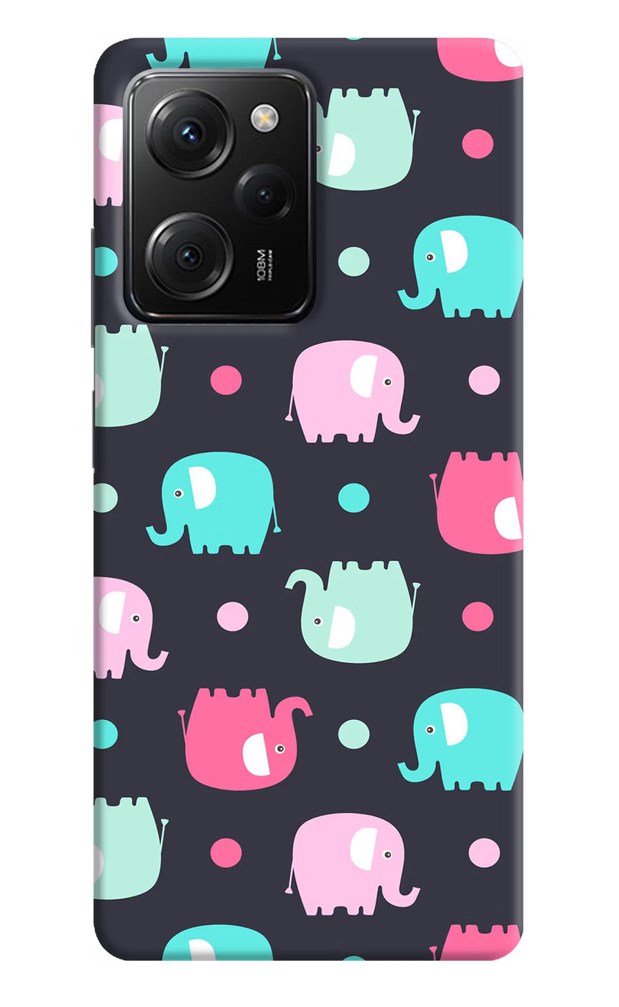 Elephants Poco X5 Pro 5G Back Cover, Hard case