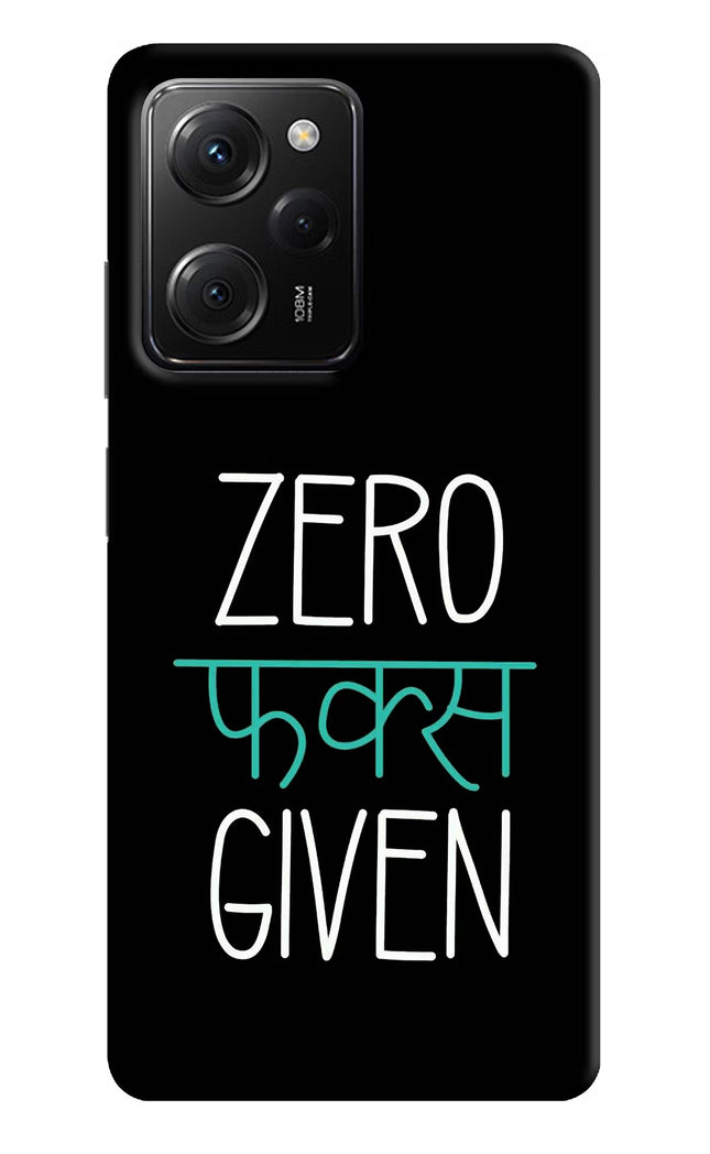 Zero Fucks Given Poco X5 Pro 5G Hard Case Back Cover by Casekaro