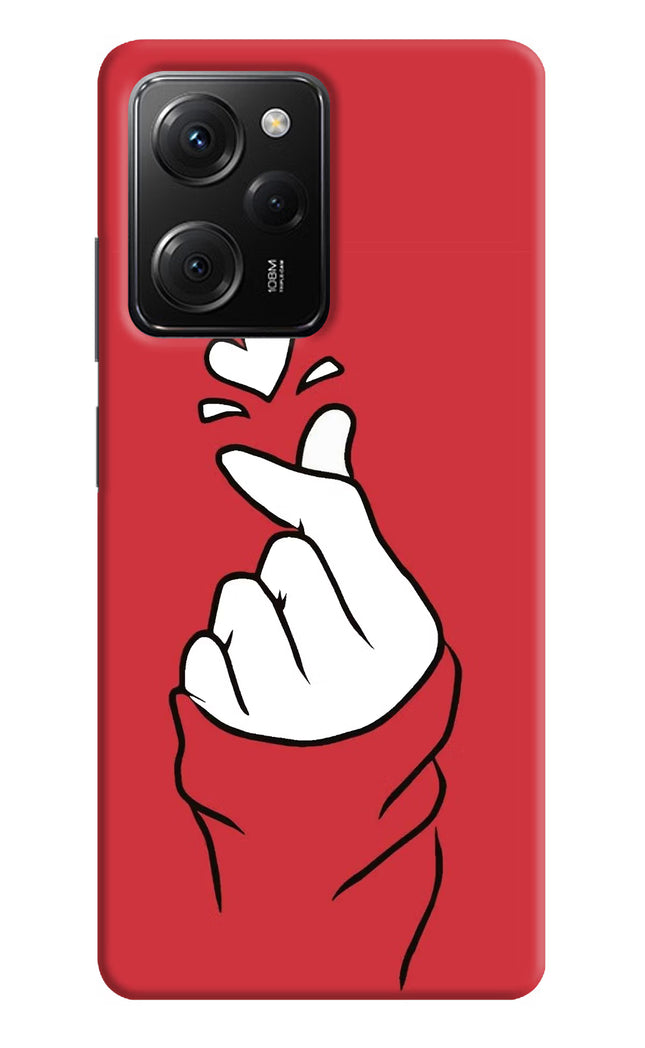 Korean Love Sign Poco X5 Pro 5G Hard Case Back Cover by Casekaro