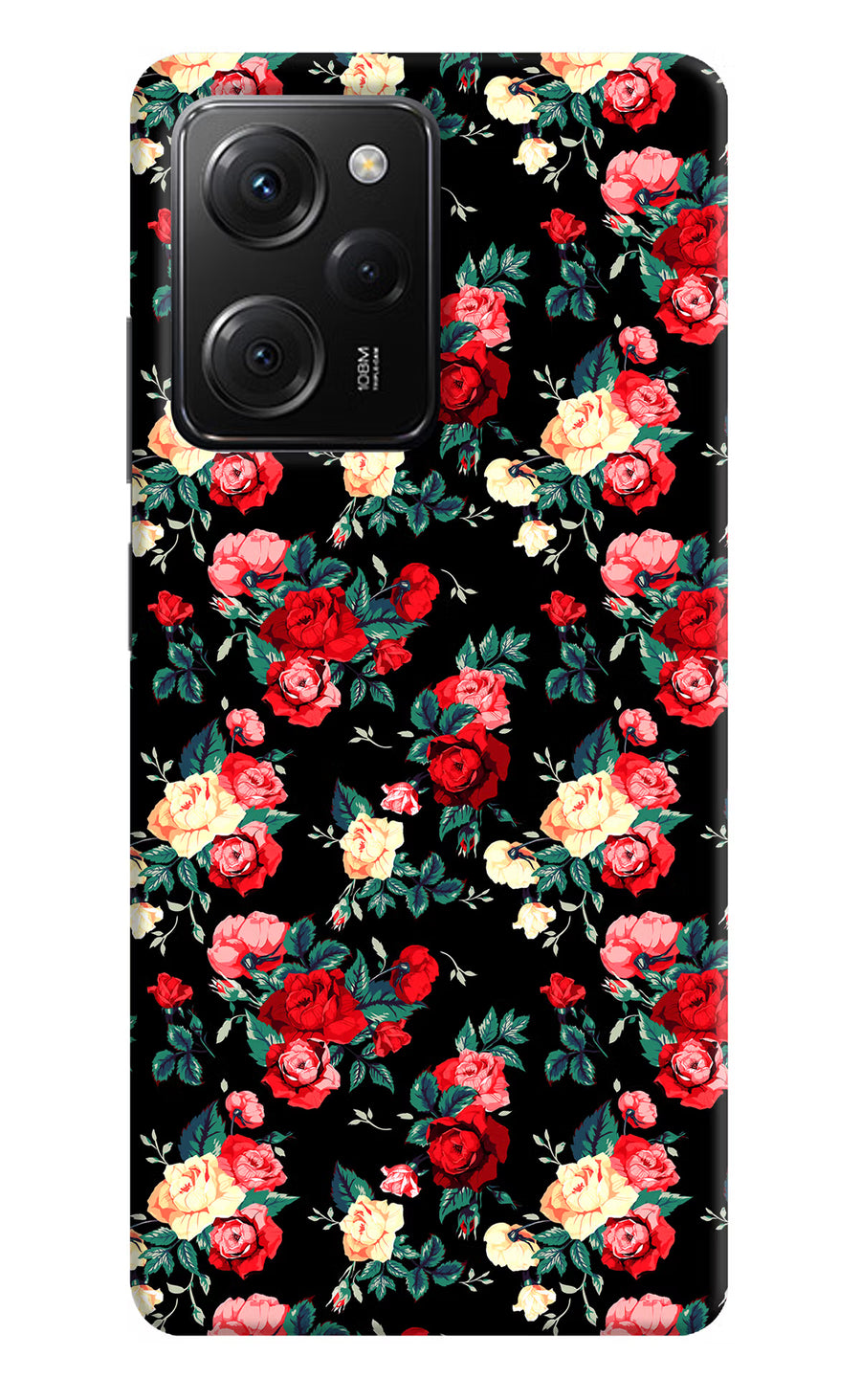 Rose Pattern Poco X5 Pro 5G Back Cover, Hard case