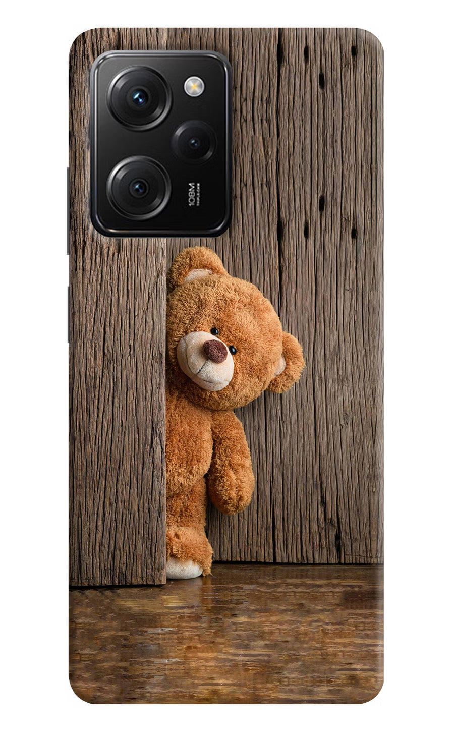 Teddy Wooden Poco X5 Pro 5G Back Cover, Hard case