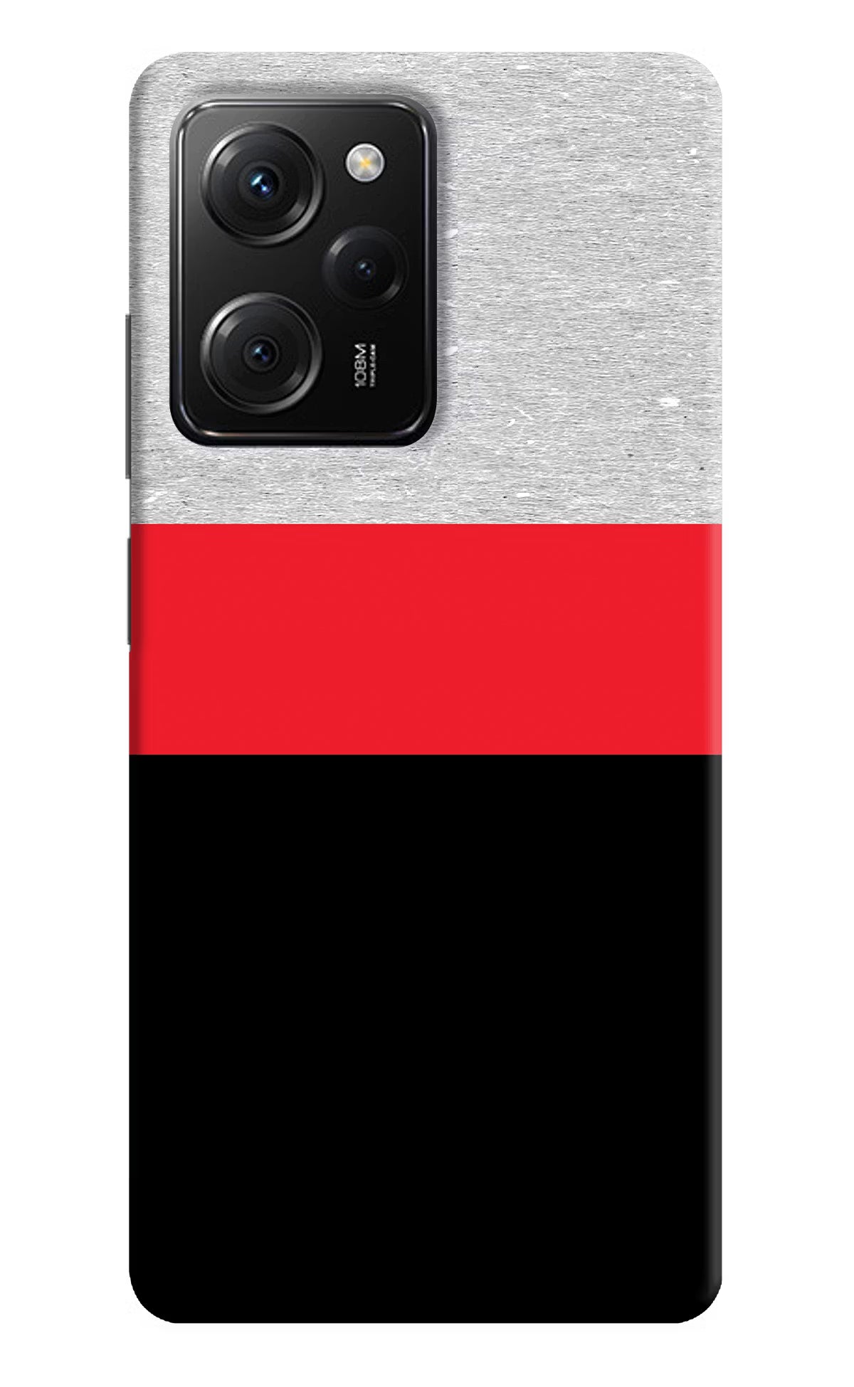 Tri Color Pattern Poco X5 Pro 5G Hard Case Back Cover by Casekaro