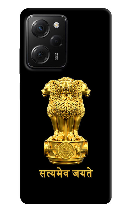 Satyamev Jayate Golden Poco X5 Pro 5G Hard Case Back Cover by Casekaro