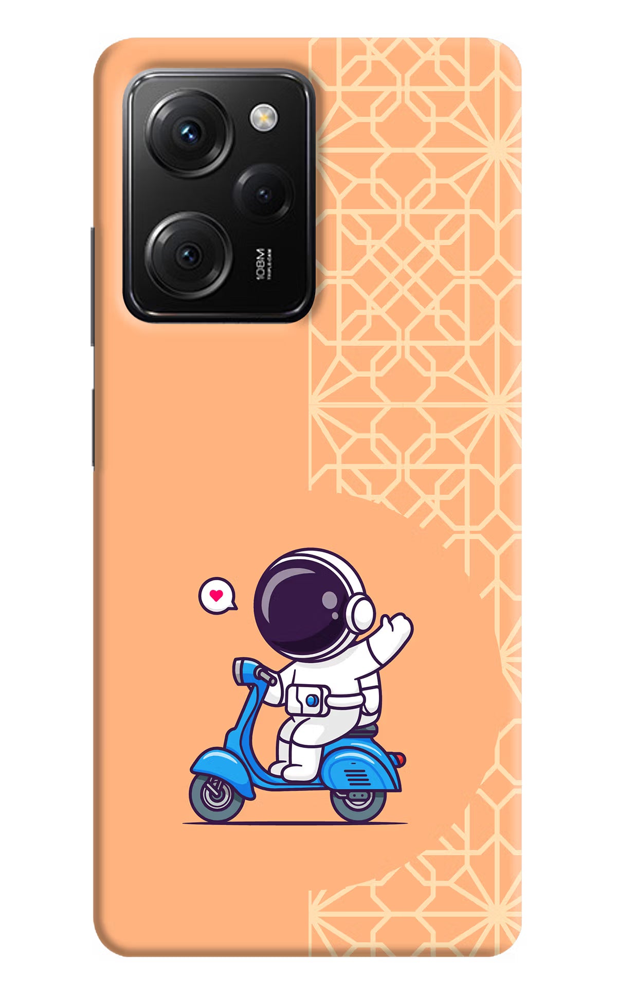 Cute Astronaut Riding Poco X5 Pro 5G Hard Case Back Cover by Casekaro