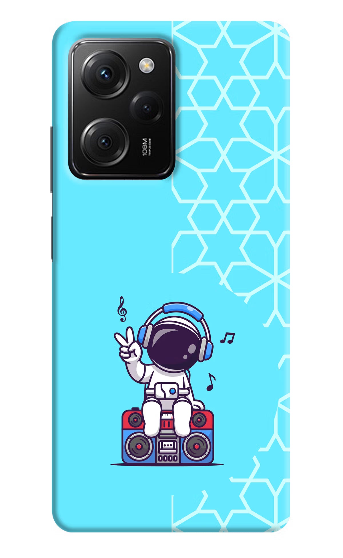 Cute Astronaut Chilling Poco X5 Pro 5G Hard Case Back Cover by Casekaro