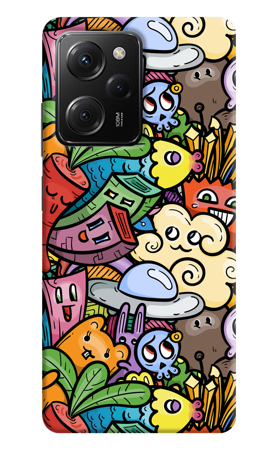 Veggie Doodle Poco X5 Pro 5G Back Cover, Hard case