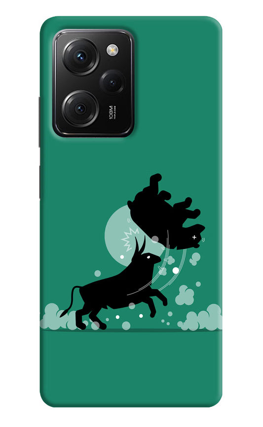 Bull Conqueror Poco X5 Pro 5G Hard Case Back Cover by Casekaro