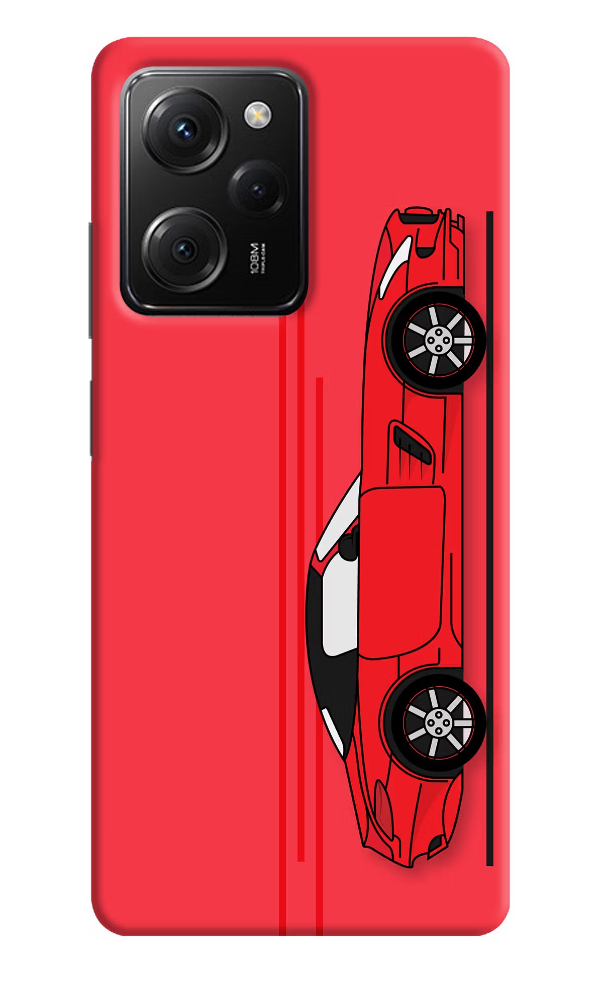 Red Velocity Poco X5 Pro 5G Hard Case Back Cover by Casekaro