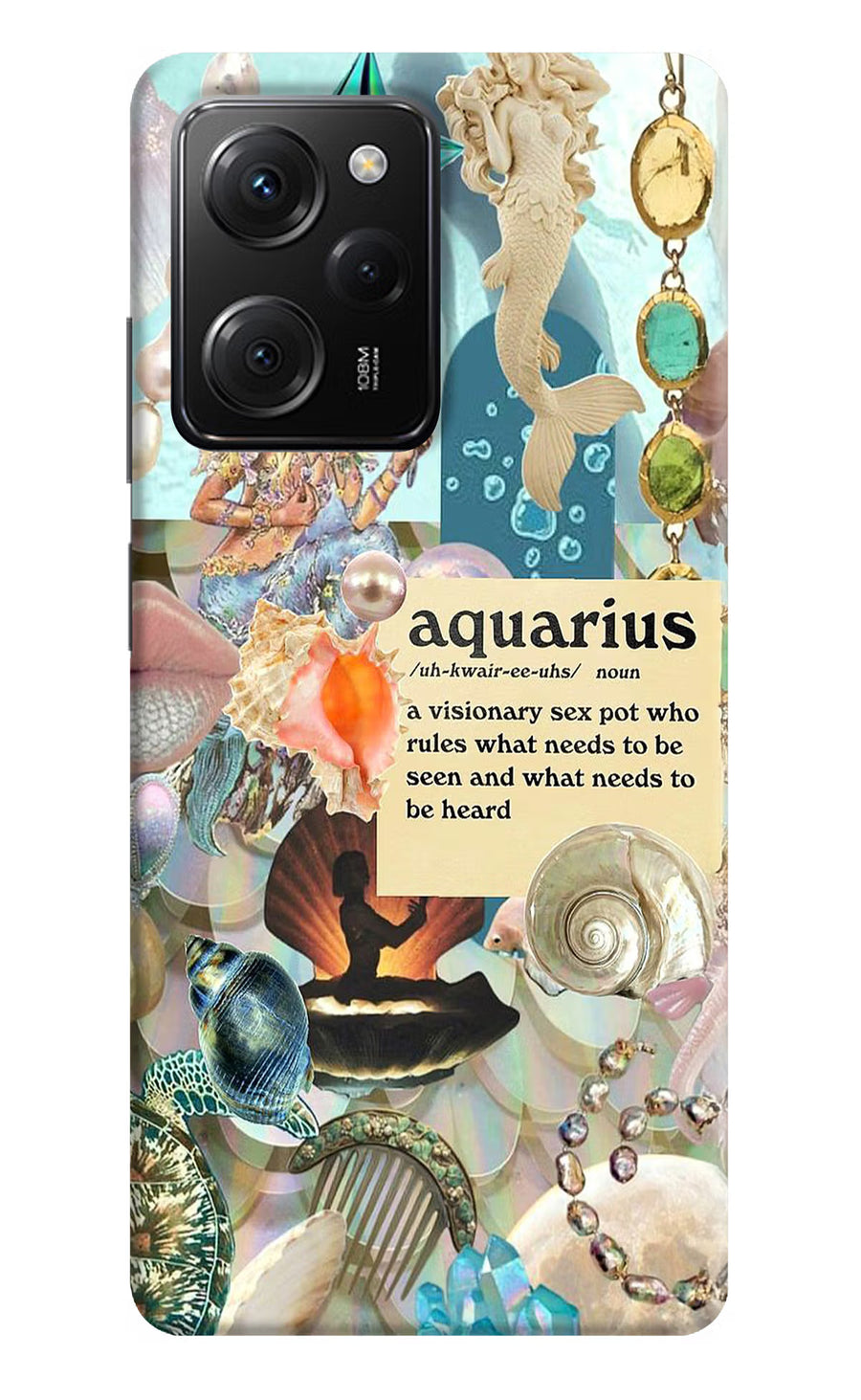 Aquarius Zodiac Poco X5 Pro 5G Back Cover, Hard case
