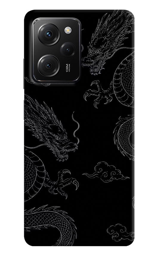 Twin Dragons Poco X5 Pro 5G Hard Case Back Cover by Casekaro