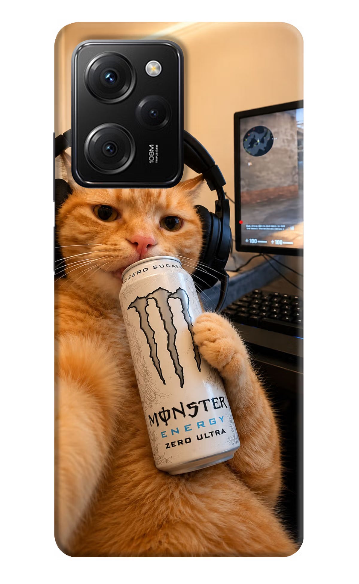 Gamer Cat Energy Poco X5 Pro 5G Back Cover