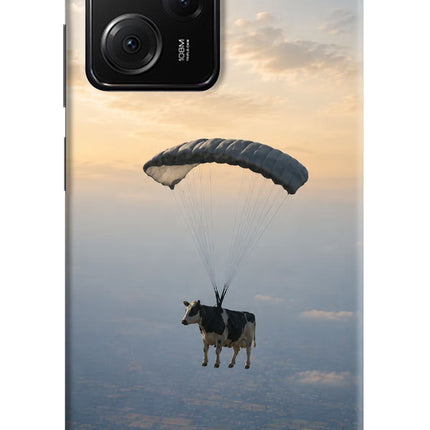 Skydiving Cow Poco X5 Pro 5G Hard Case Back Cover by Casekaro