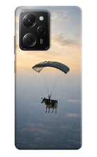 Skydiving Cow Poco X5 Pro 5G Hard Case Back Cover by Casekaro