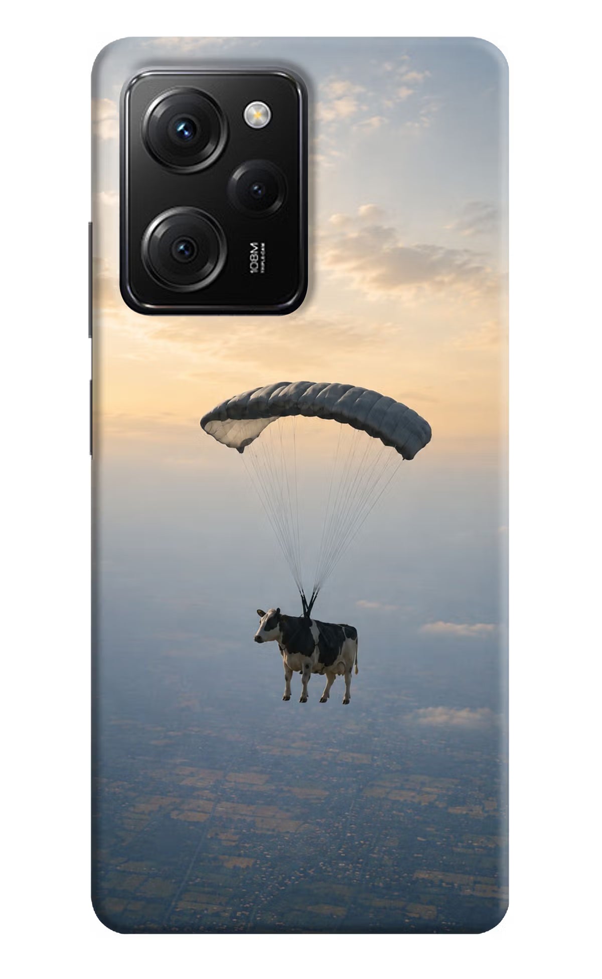 Skydiving Cow Poco X5 Pro 5G Hard Case Back Cover by Casekaro
