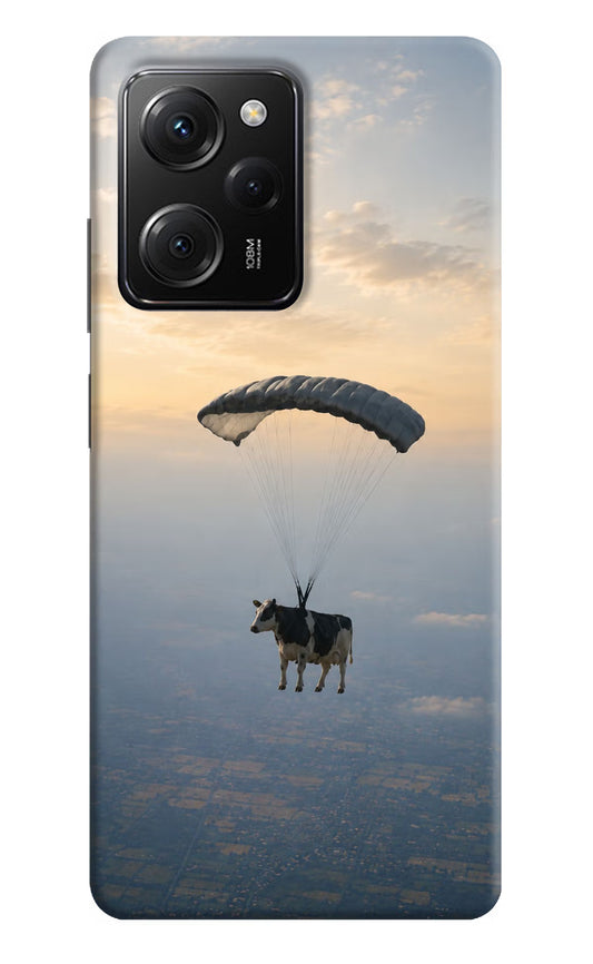 Skydiving Cow Poco X5 Pro 5G Hard Case Back Cover by Casekaro
