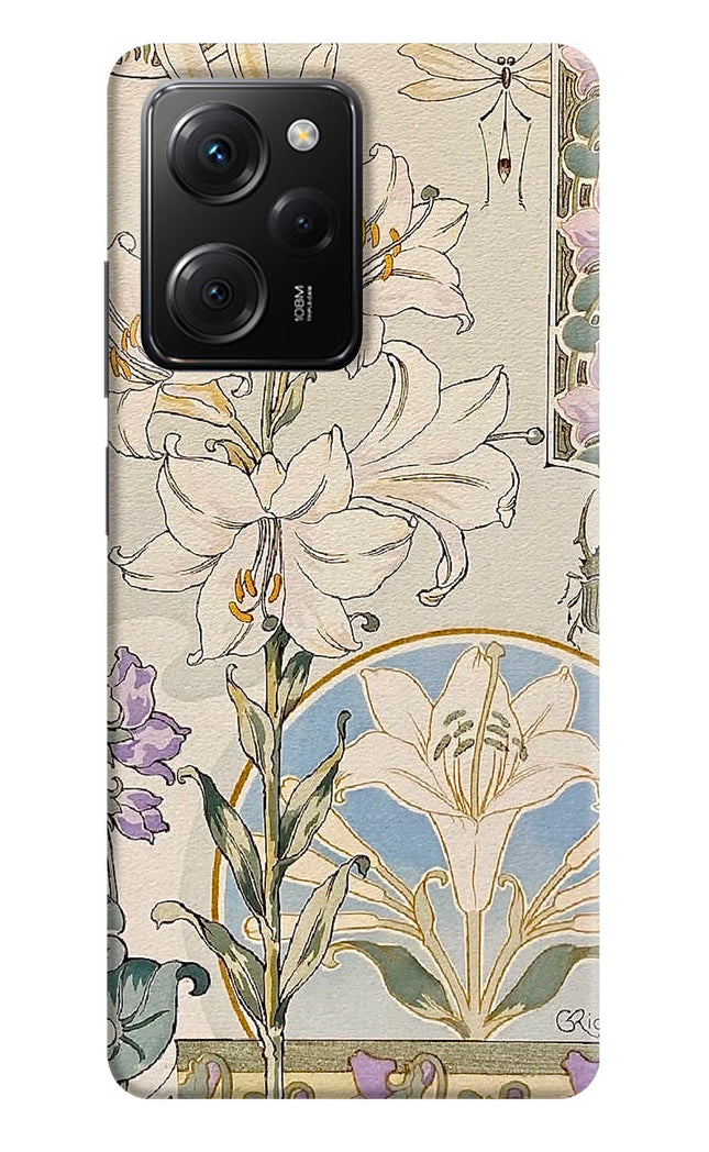 White Lily Poco X5 Pro 5G Hard Case Back Cover by Casekaro
