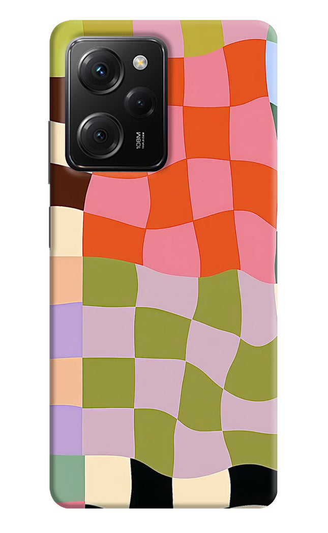 Wavy Grid Poco X5 Pro 5G Hard Case Back Cover by Casekaro