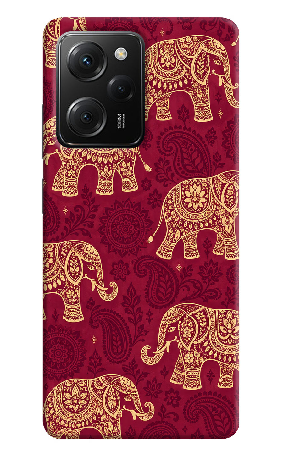 Maroon Elephant Poco X5 Pro 5G Back Cover, Hard case
