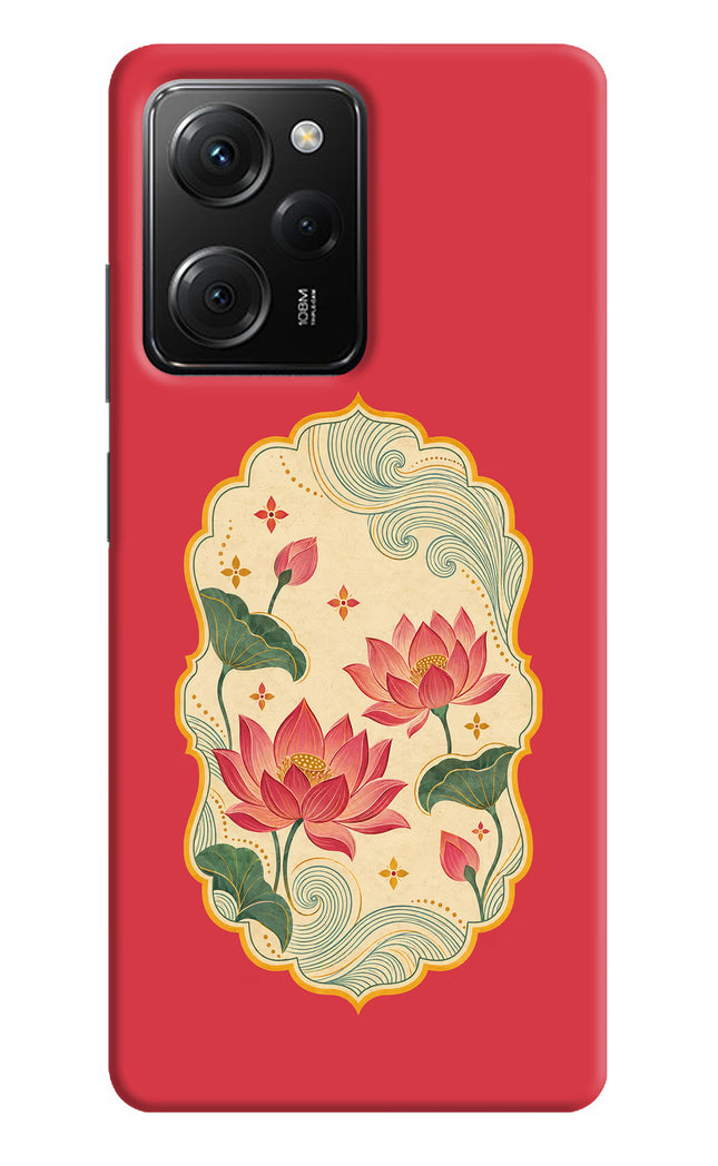 Pink Lotus Poco X5 Pro 5G Hard Case Back Cover by Casekaro