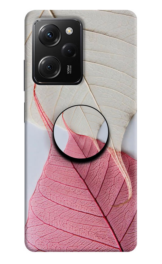 White Pink Leaf Poco X5 Pro 5G Pop Case by Casekaro