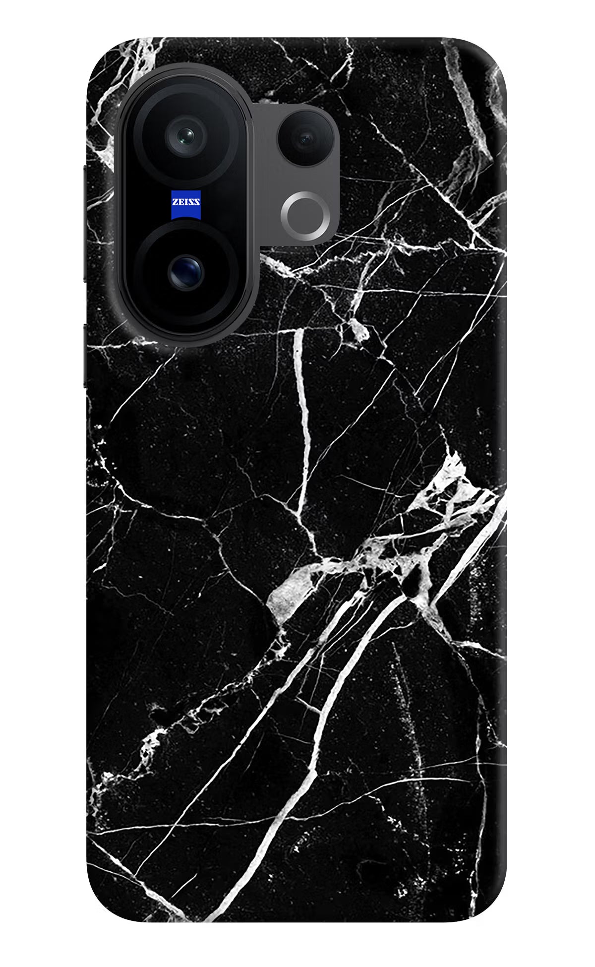 Black Marble Pattern Vivo X200 FE Hard Case Back Cover by Casekaro