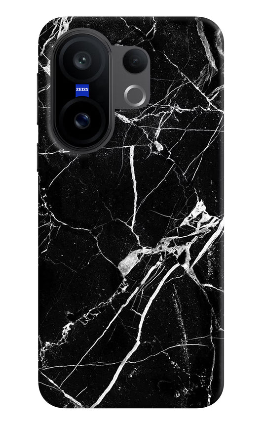 Black Marble Pattern Vivo X200 FE Hard Case Back Cover by Casekaro