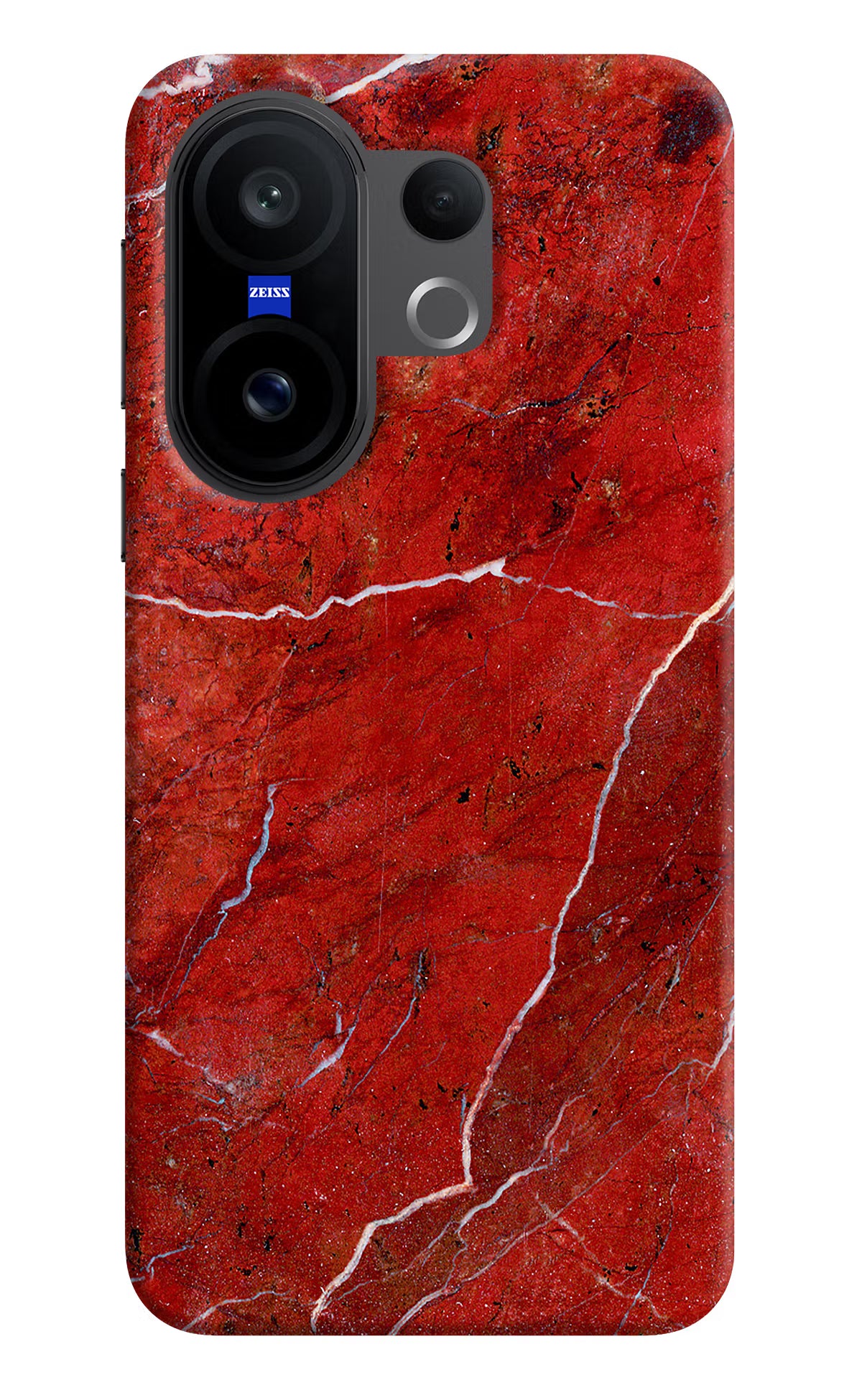 Red Marble Design Vivo X200 FE Hard Case Back Cover by Casekaro