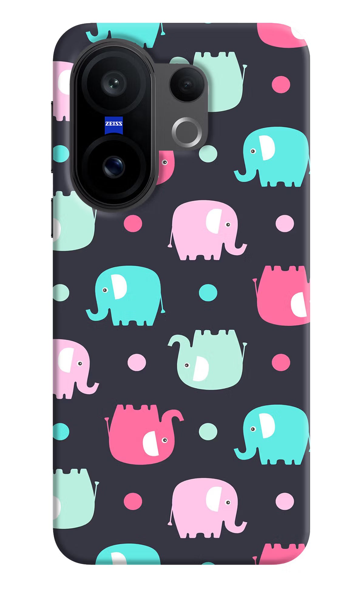 Elephants Vivo X200 FE Hard Case Back Cover by Casekaro