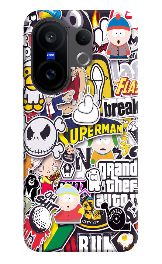 Sticker Bomb Vivo X200 FE Hard Case Back Cover by Casekaro