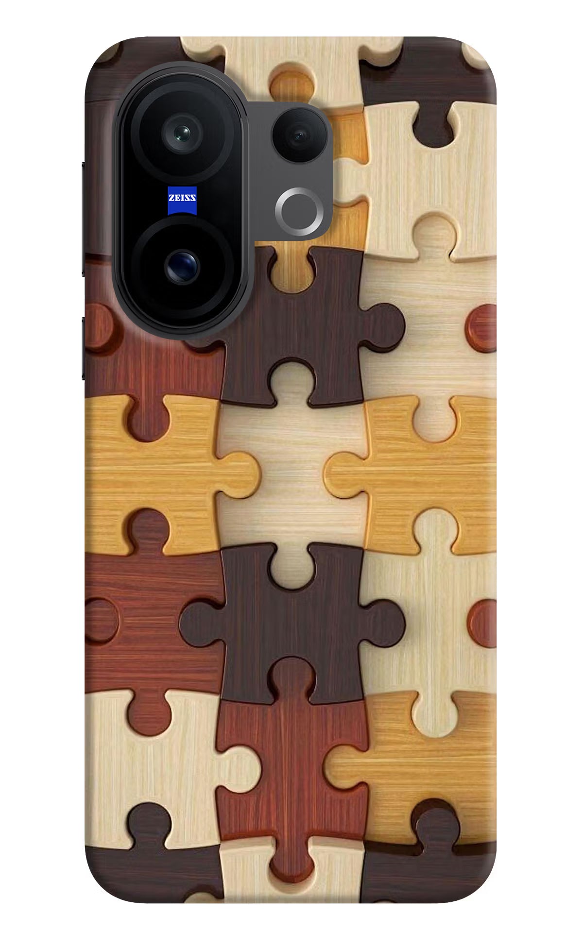 Wooden Puzzle Vivo X200 FE Hard Case Back Cover by Casekaro
