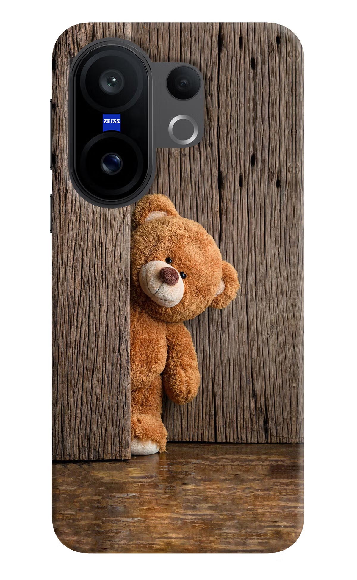 Teddy Wooden Vivo X200 FE Hard Case Back Cover by Casekaro