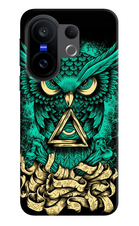 Green Owl Vivo X200 FE Hard Case Back Cover by Casekaro