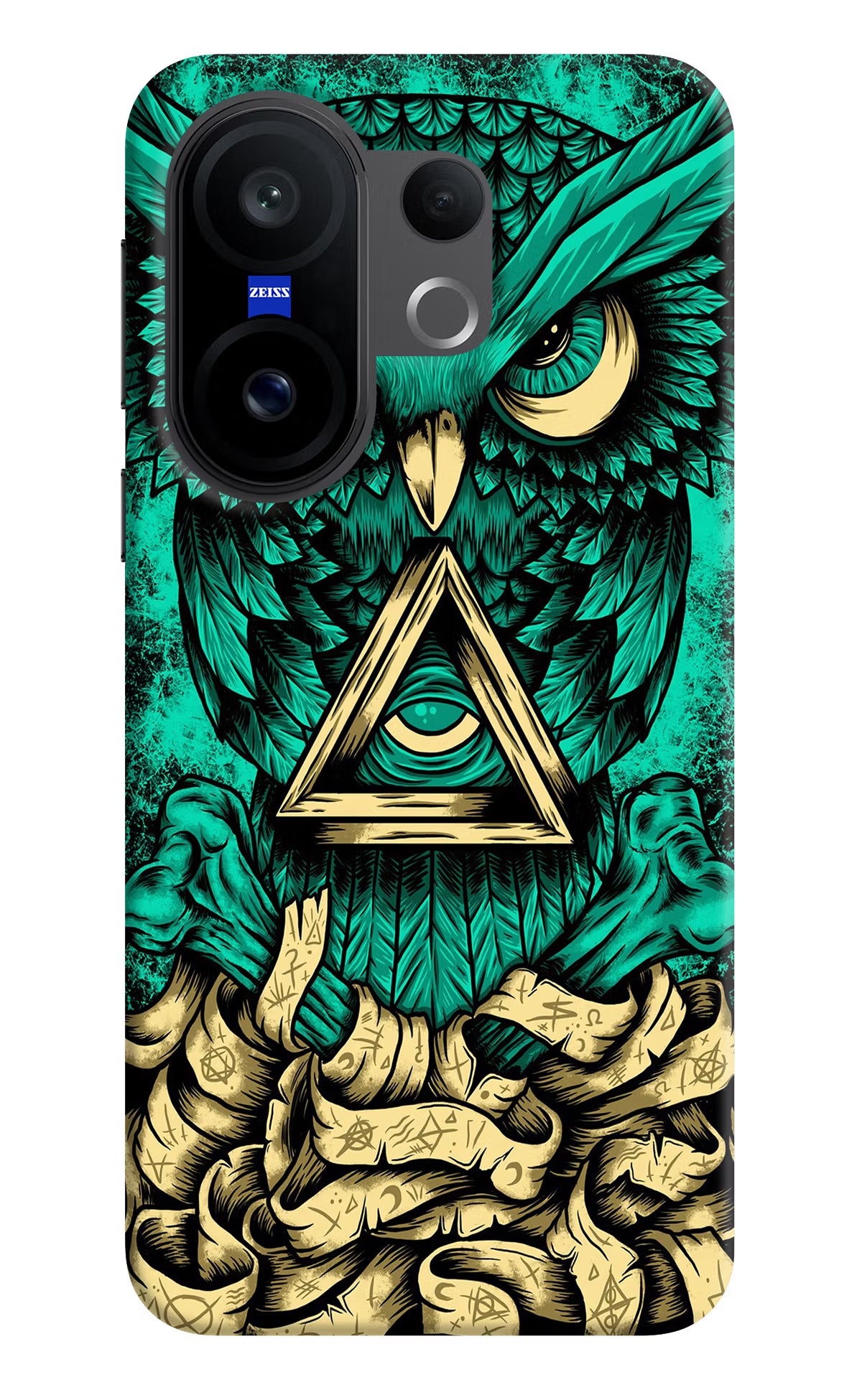 Green Owl Vivo X200 FE Hard Case Back Cover by Casekaro