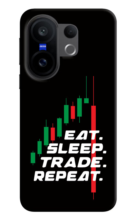 Eat Sleep Trade Repeat Vivo X200 FE Hard Case Back Cover by Casekaro