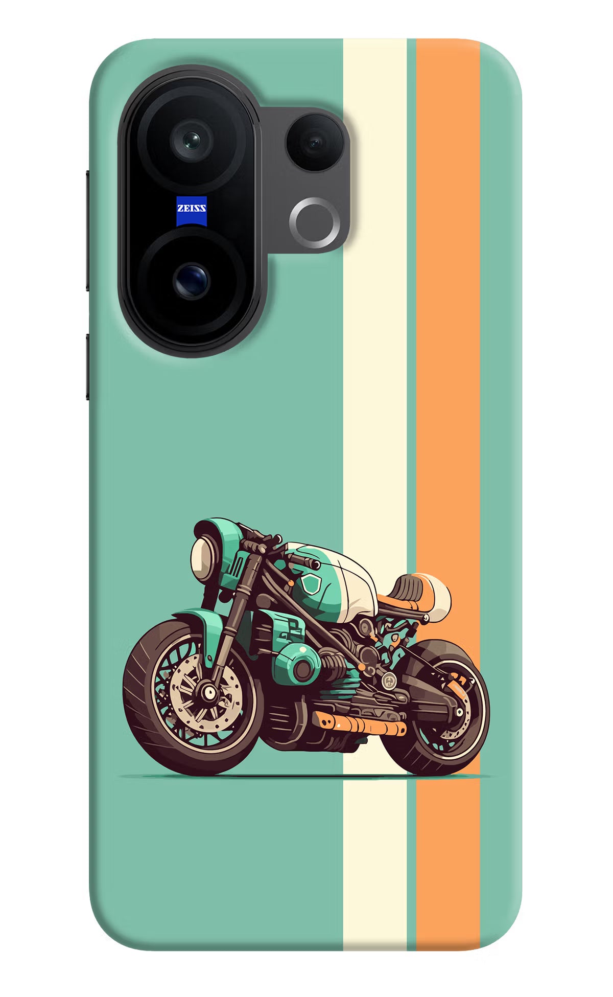 Striped Moto Drift Vivo X200 FE Hard Case Back Cover by Casekaro
