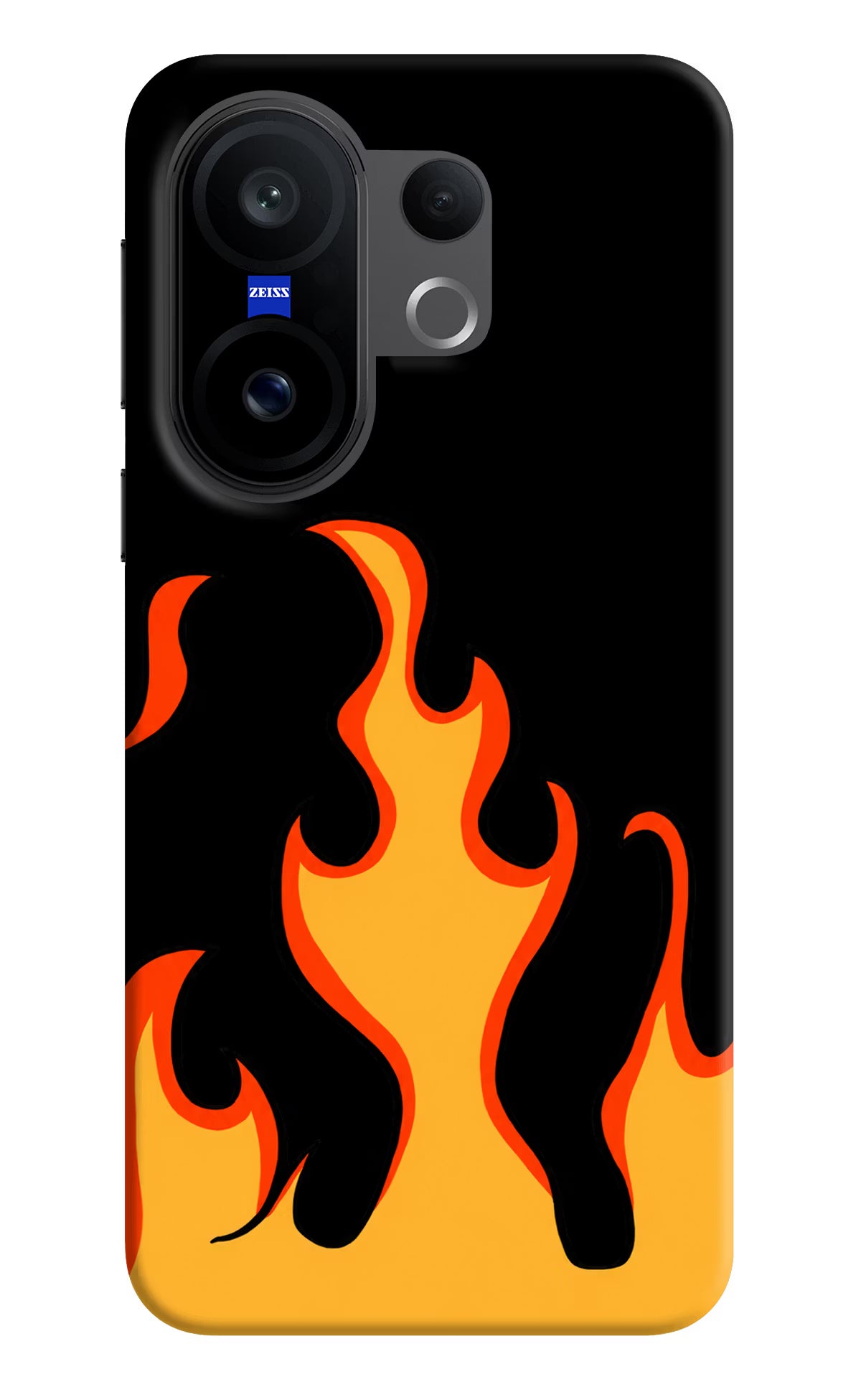 Fired Up – Black Vivo X200 FE Hard Case Back Cover by Casekaro