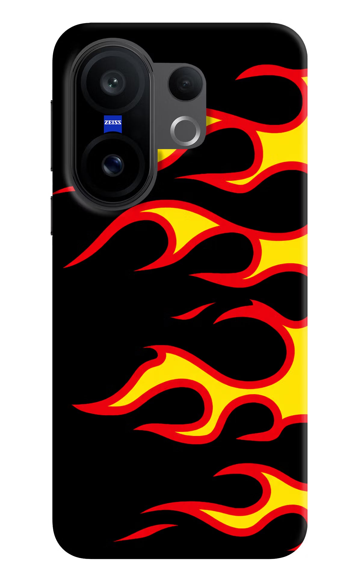 Side Sweep Flames Vivo X200 FE Hard Case Back Cover by Casekaro
