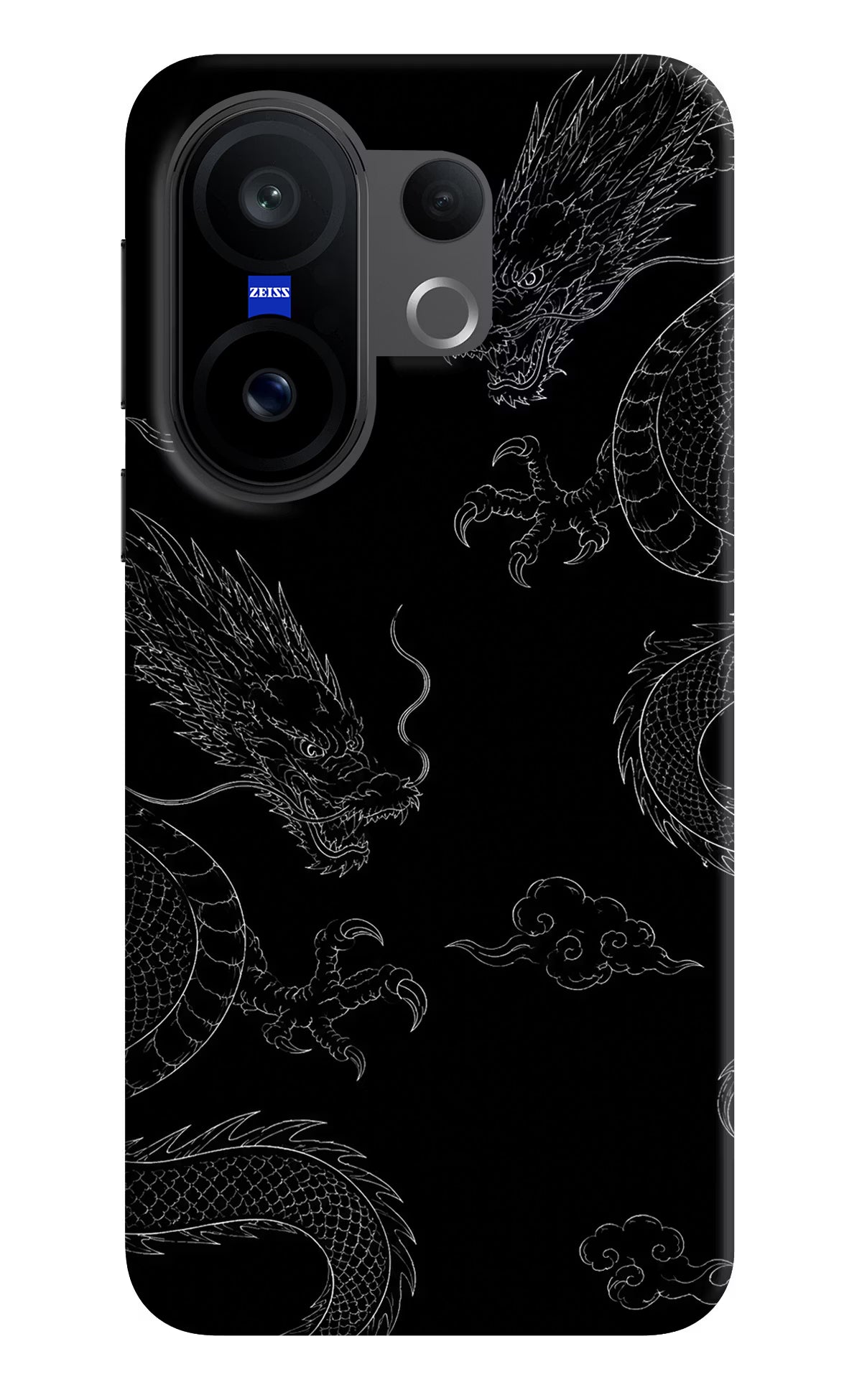 Twin Dragons Vivo X200 FE Hard Case Back Cover by Casekaro