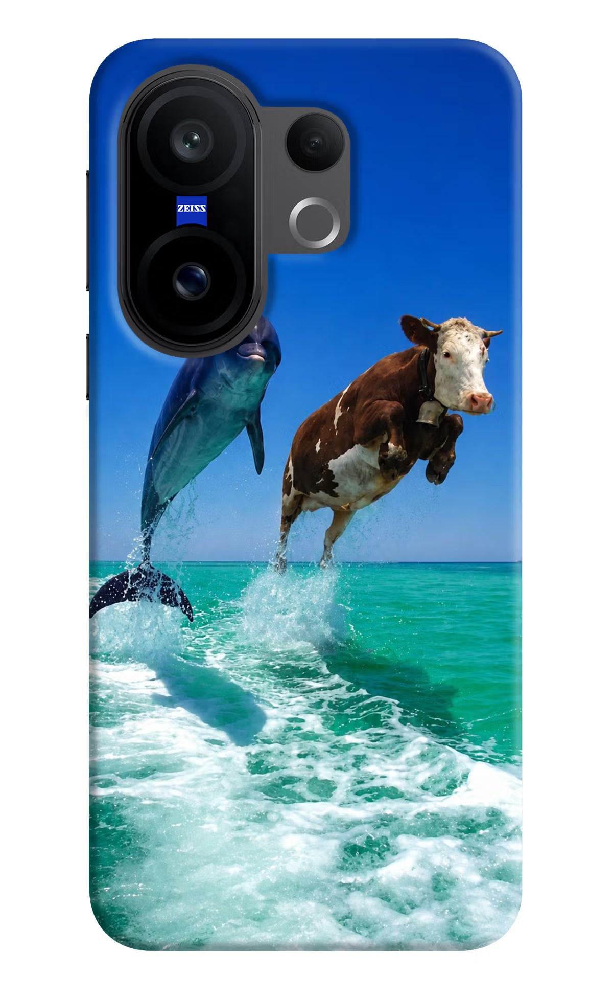 Dolphin vs Cow Vivo X200 FE Hard Case Back Cover by Casekaro