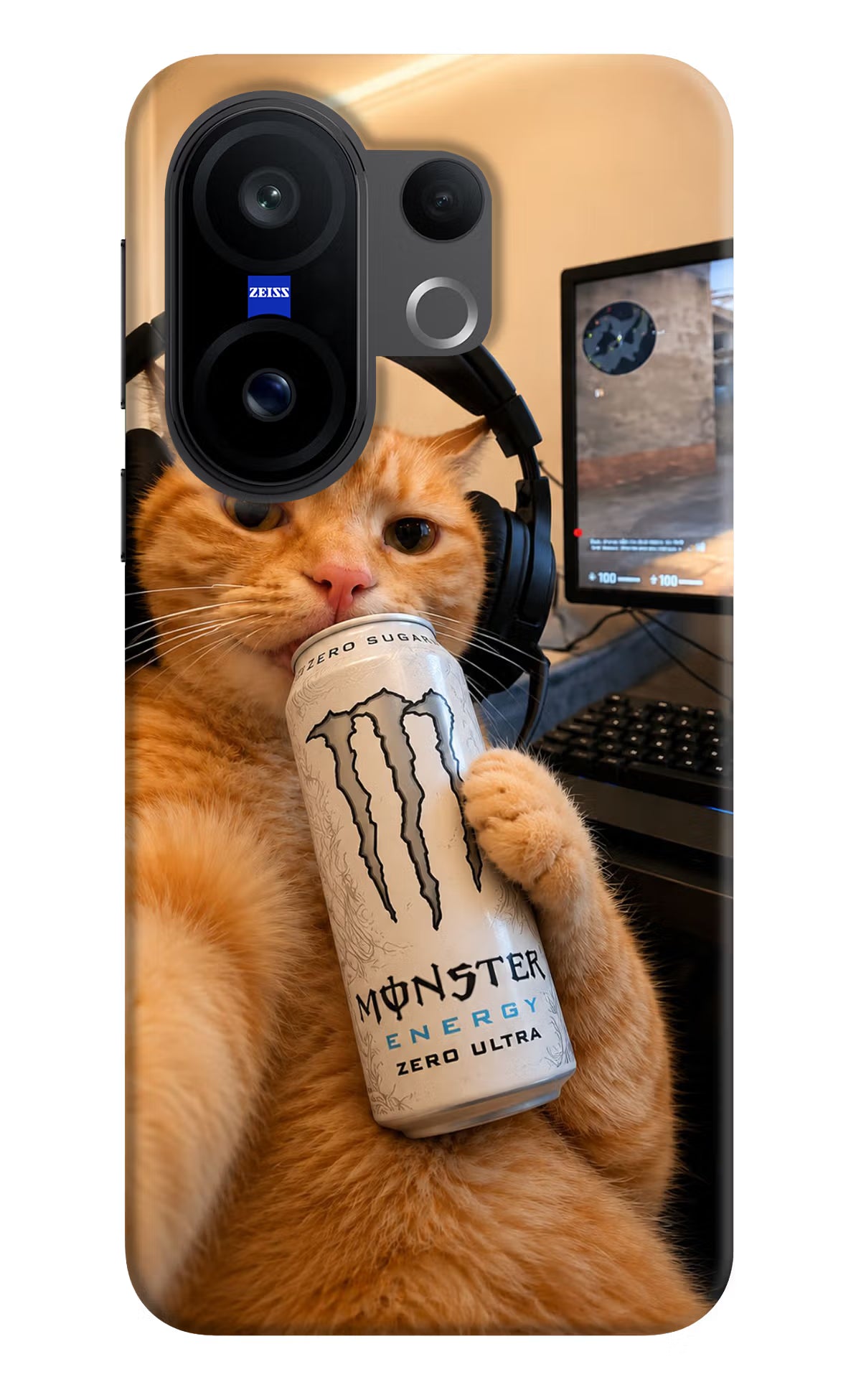 Gamer Cat Energy Vivo X200 FE Back Cover