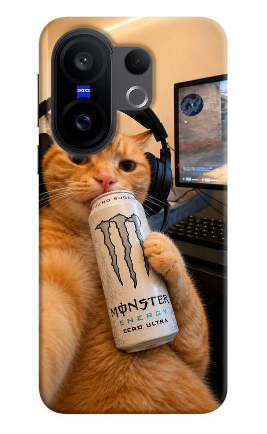 Gamer Cat Energy Vivo X200 FE Hard Case Back Cover by Casekaro